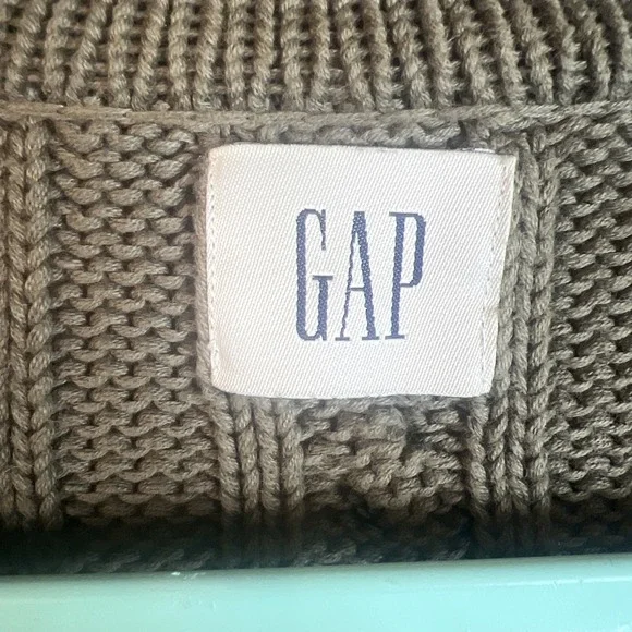 VTG GAP Cable Knit Tennis Sweater V-Neck Pullover Collegiate Mens L 90s Preppy - Picture 4 of 9